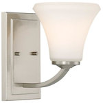 Nuvo Lighting - Nuvo Lighting 60/6201 Fawn - One Light Wall Sconce - Shade Included: TRUE  Warranty:Fawn One Light Wall Sconce Brushed Nickel Frosted GlassUL: Suitable for damp locations, *Energy Star Qualified: n/a  *ADA Certified: n/a  *Number of Lights: Lamp: 1-*Wattage:100w A19 Medium Base bulb(s) *Bulb Included:No *Bulb Type:A19 Medium Base *Finish Type:Brushed Nickel