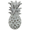 Distressed White Carved Wood Pineapple Decoration