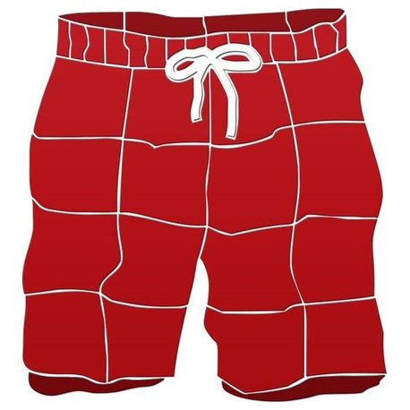 Swim Trunks Ceramic Swimming Pool Mosaic 20"x18", Red