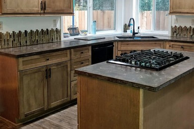 Inspiration for a rustic kitchen remodel in Portland
