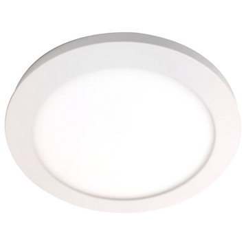 Disc LED Round Flush Mount, White, 7.5"