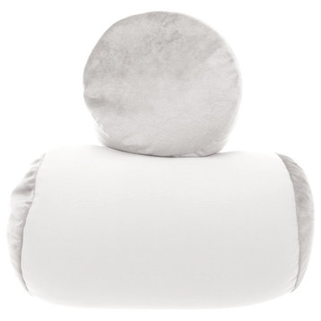 Mini Microbead Pillow Neck Roll Bolster Pillows, White