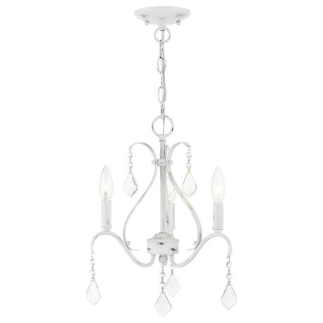 Livex Lighting Caterina 3 Light Antique White Petite Chandelier