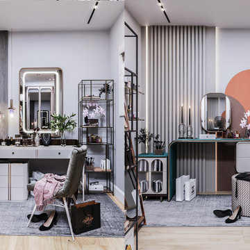 Girl dressing room & makeup room design - shop drawings
