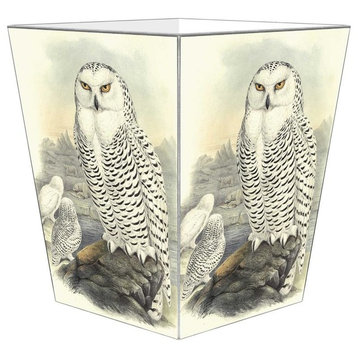 WB8427, Snowy Owl Wastepaper Basket