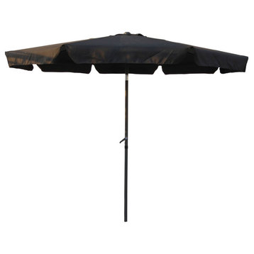 St. Kitts Aluminum 10' Patio Umbrella, Dark Gray/Black