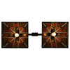 Meyda Tiffany 130752 Abilene 2 Light Wide Hand-Crafted Chandelier - Mahogany