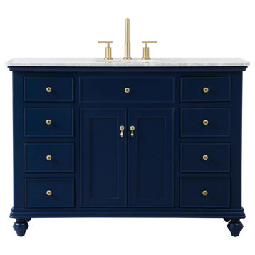48" Single Bathroom Vanity, Blue, Vf12348Bl