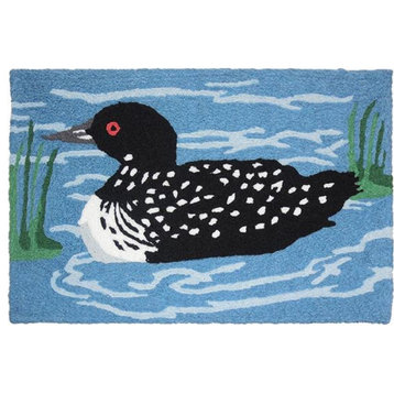 Northwoods Loon on Lake 30 X 20 Inch Area Accent Washable Rug
