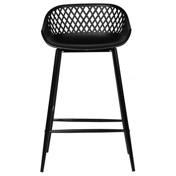 First of A Kind Piazza Outdoor Counter Stool Black