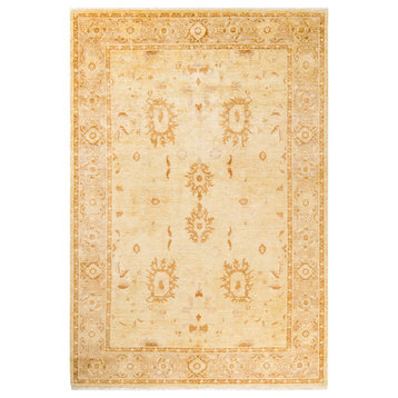 Eclectic, One-of-a-Kind Hand-Knotted Area Rug Yellow, 6'2"x8'10"