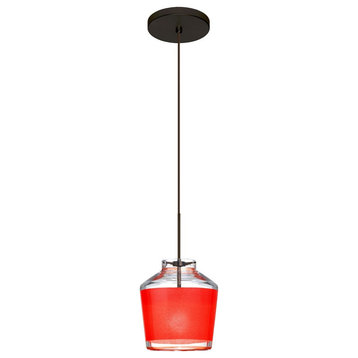 Besa Lighting 1XT-PIC6RD-BR Pica 6 - One Light Cord Pendant with Flat Canopy