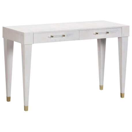 Brandyss Burl Work Desk, White