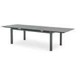 Meridian Furniture - Maldives Outdoor Patio Dining Table, Grey - Bring the comfort of the indoors to your outdoor space with this Maldives outdoor patio dining table. This beautiful table features a grey aluminum frame with quality construction, so you can count on it weathering the outdoors without skipping a beat. Pair it with the outdoor chairs to rest and relax under the sun with a definitive resort appeal.