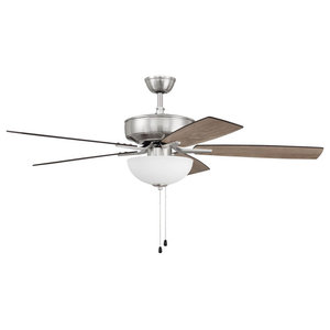 Pro Plus 119 Series52 Inch 5 Blade Ceiling Fan Slim Pan Light Kit Brushed -  Transitional - Ceiling Fans - by Lighting and Locks | Houzz