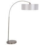 Yosemite Home Decor - One Light Arc Floor Lamp - Yosemite Home Decor presents a modern collection of floor lamps. The PFL128PW-SS floor lamp is stunning. It has arched stainless steel stand adorned with a pristine white drum style shade. one Incandescent bulb if required and it is equipped with a 3-way switch. This would make the perfect addition to your home or office. Requires (1) 100-watt, A21 incandescent bulb (not included with purchase).