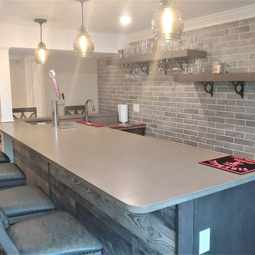 Basement Remodel with Bar and Bathroom