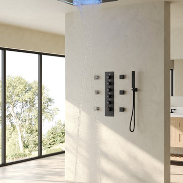 Luxury Rain Shower System with Handheld Combo – Modern Brushed Finish