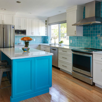 Colorful Transitional Home Remodel