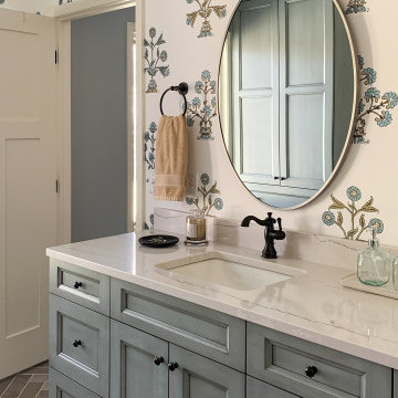 Blue Stained Bathroom Remodel