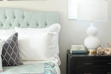 Inspiration for a beach style bedroom in Orange County.