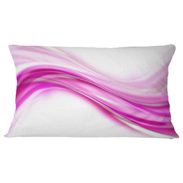 Pink Abstract Waves Abstract Throw Pillow, 12"x20"