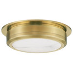 Hudson Valley Lighting - Greenport LED Flush Mount/Wall Sconce, Aged Brass, White Spanish Alabaster - Features: