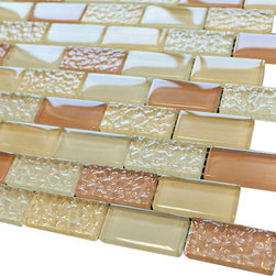 Caramel Latte Crystal Subway Glass Mosaic Tiles Collection - Home Accessories & Decor