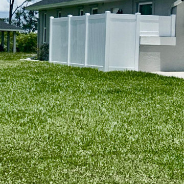White vinyl fence