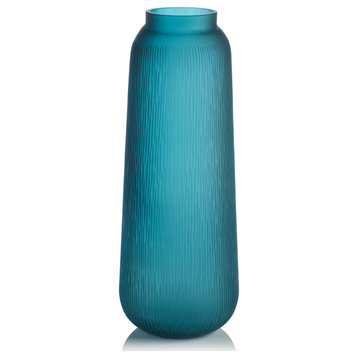 Exuma Handmade Blue Glass Vase, Large