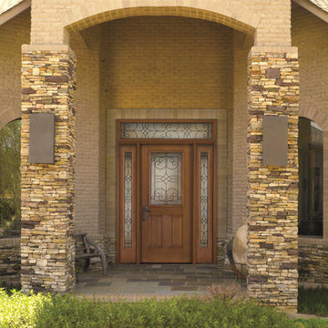 Fiber-Classic Mahogany door, sidelites and transom