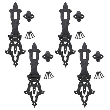 Black Decorative Hasp Door Latch Wrought Iron Pack of 4 Renovators Supply