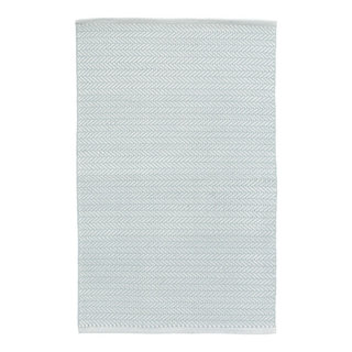 Dash & Albert Herringbone Light Blue/Ivory Indoor/Outdoor Rug 2' x 3