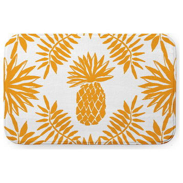24" x 17" Pineapple Leaves Bathmat, Mango