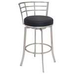 Armen Living - Viper Black PU Upholstery Stool, Counter Height - The Viper 26" Contemporary Swivel Barstool is sleek and modern, with a plush, comfortable, well-cushioned Black Pu upholstered seat, offering the ultimate in barstool comfort and style. The compact style of this barstool allows it to fit into smaller areas, and would be well suited for an intimate home bar or kitchenette, while the brushed stainless steel finish gives it a modern style all its own that can look good anywhere you need. Highly crafted and beautifully simple, this contemporary barstool also offers the ability to swivel side to side, allowing you to find just the right seating position in your home.