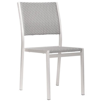 Dining Armless Chair, Brushed Aluminum