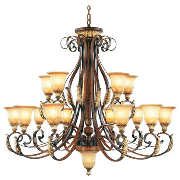 16 Light Chandelier in Mediterranean Style - 50 Inches wide by 46.75 Inches