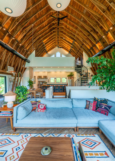 Farmhouse Living Room by Franklin & Associates - Design/Build