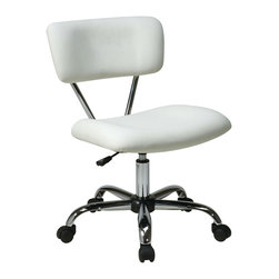 White Office Vinyl Task Chair - Office Chairs