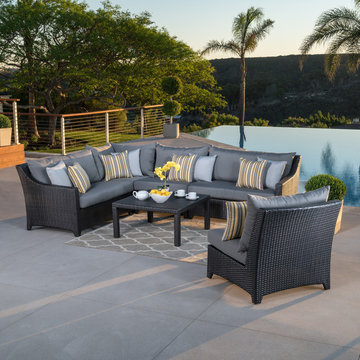 Deco™ 6pc Sectional And Table - Charcoal Grey