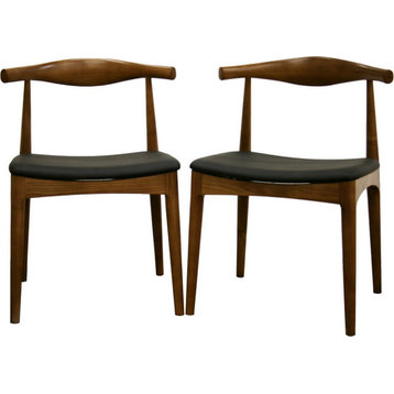 Sonore Solid Wood Accent and Dining Chair Set of 2, Walnut