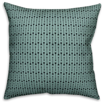 Blue Arrows Pattern Throw Pillow, 16"x16"