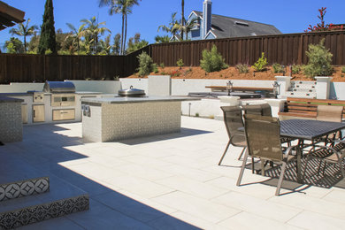 Inspiration for a large modern backyard patio remodel in San Diego