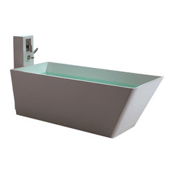 ADM Bathroom Design - ADM Rectangular Freestanding Bathtub, White, 66.9" - Bathtubs
