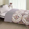 Wisteria Roses Patchwork Quilt Set, King