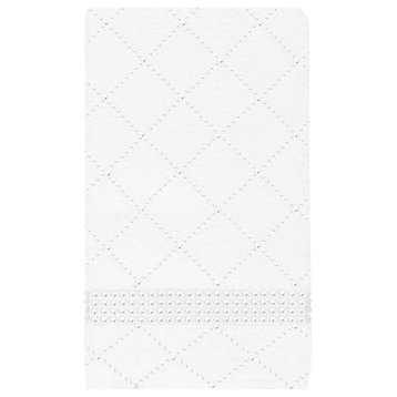 Sparkles Home Rhinestone Hand Towel with X Pattern (Set of 2) - White