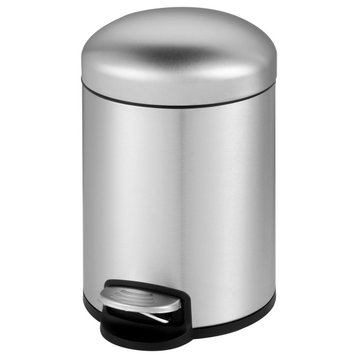 1.3 Gal. Stainless Steel Brushed Fingerprint-Resistant Round Step-on Trash Can