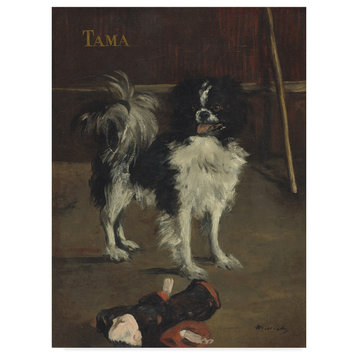 Edouard Manet 'Tama The Japanese Dog' Canvas Art, 19"x14"