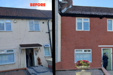 Brick Panels Installation. Before and After. Colour 400