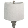 32" Reclaimed Gray Table Lamps Linen Shades, Set of 2